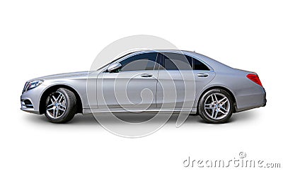 Mercedes S class Luxury Car side view Stock Photo