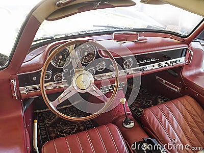 Mercedes 300SL dashboard interior Editorial Stock Photo