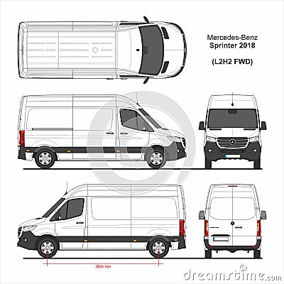 Mercedes Sprinter Cargo Van L2H2 FWD 2018 Editorial Stock Photo