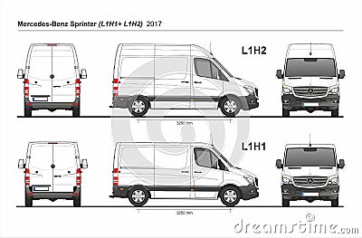 Mercedes Sprinter Cargo Van L1H1 and L1H2 2017 Editorial Stock Photo