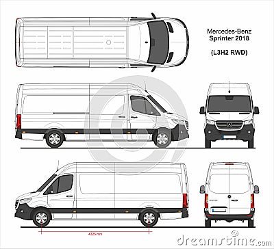 Mercedes Sprinter Cargo Van L3H2 RWD 2018 Editorial Stock Photo