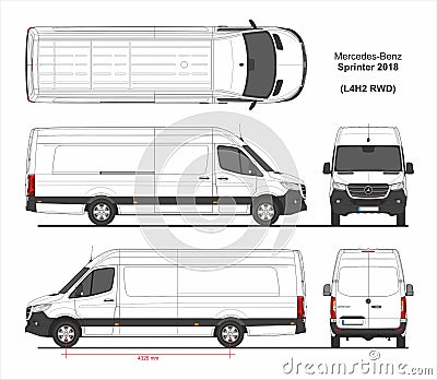 Mercedes Sprinter Cargo Van L4H2 RWD 2018 Editorial Stock Photo