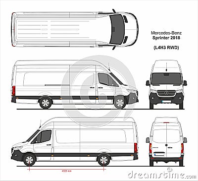 Mercedes Sprinter Cargo Van L4H3 RWD 2018 Editorial Stock Photo