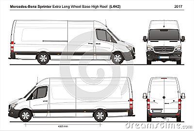 Mercedes Sprinter Extra LWB High Roof Cargo Van L4H2 2017 Editorial Stock Photo