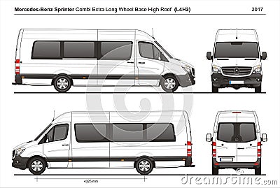 Mercedes Sprinter Extra LWB High Roof Combi Van L4H2 2017 Editorial Stock Photo