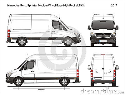 Mercedes Sprinter MWB High Roof Cargo Van L2H2 2017 Editorial Stock Photo