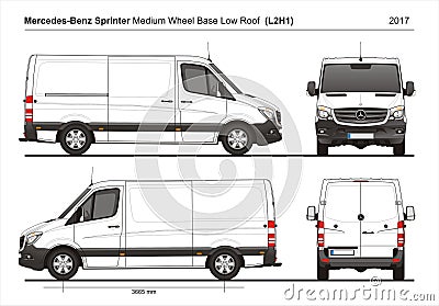 Mercedes Sprinter MWB Low Roof Cargo Van L2H1 2017 Editorial Stock Photo