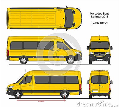 Mercedes Sprinter Passenger Van L3H2 RWD 2018 Editorial Stock Photo