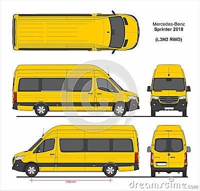 Mercedes Sprinter Passenger Van L3H3 RWD 2018 Editorial Stock Photo