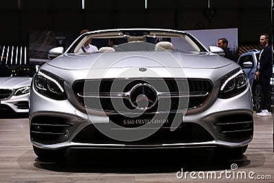 Mercedez Benz S560 Cabriolet in Geneva International Motor Show GIMS 2019 Editorial Stock Photo