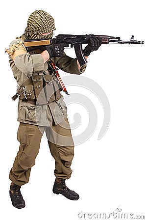 Mercenary with AK 47 Stock Photo