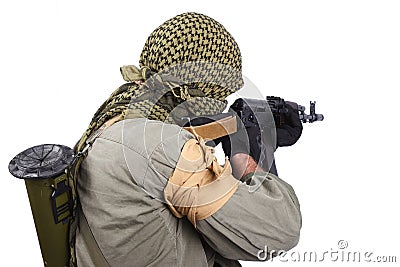 Mercenary with AK 47 Stock Photo