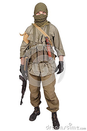 Mercenary with AK 47 Stock Photo