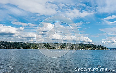 Mercer Island With Clouds 3 Stock Photo