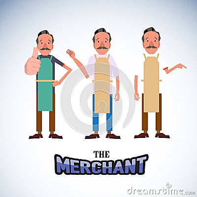 Merchant. character design - illustration Cartoon Illustration