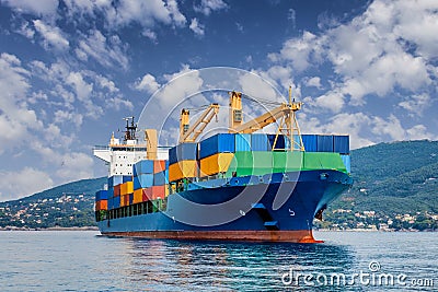 Merchant container ship Stock Photo