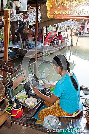 The merchant sale Thai ancient dessert Editorial Stock Photo