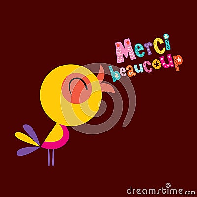 Merci beaucoup thank you very much in French Vector Illustration