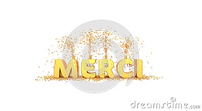 Merci = Thank you word in french language Stock Photo