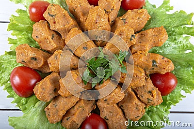 Mercimek Koftesi, Traditional Turkish Food with Bulgur and Lentil Stock Photo