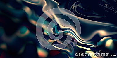 Mercurial smooth background. Liquid surface texture. Abstract organic shape in neon colors Stock Photo