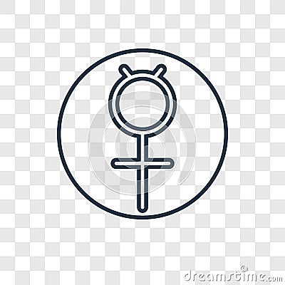 Mercury concept vector linear icon isolated on transparent background, Mercury concept transparency logo in outline style Vector Illustration