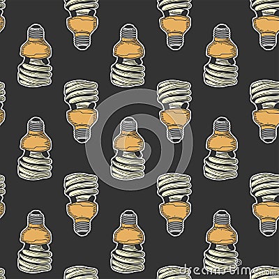 Mercury light bulb. Vector concept in doodle and sketch style. Hand drawn illustration for printing on T-shirts, postcards. Cartoon Illustration