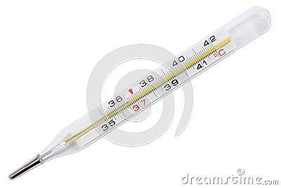 Mercury thermometer Stock Photo