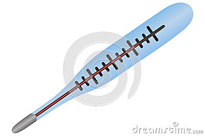 Mercury thermometer. Colored vector illustration. Isolated white background. Flat Style Temperature Measurement Medical instrument Vector Illustration