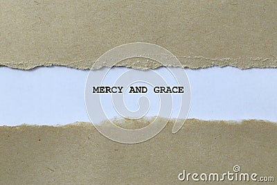 mercy and grace on white paper Stock Photo