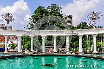 Merdaka Square Fountain in Kuala Lumpur, Malaysia Editorial Stock Photo