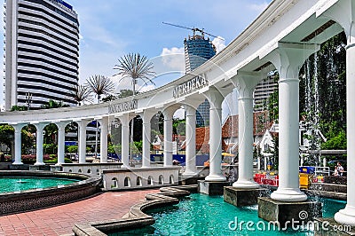 Merdaka Square Fountain in Kuala Lumpur, Malaysia Editorial Stock Photo