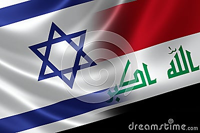 Merged Flag of Israel and Iraq Stock Photo