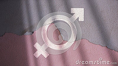 Merged Male and Female Symbols Stock Photo