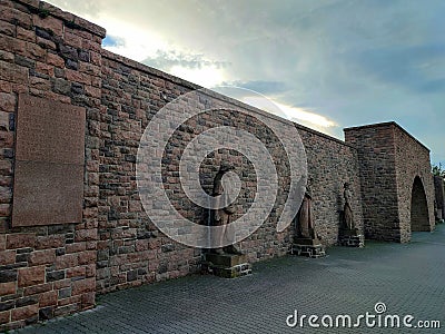 Merger Of Monument & Modernity At The Marathon Gate Editorial Stock Photo