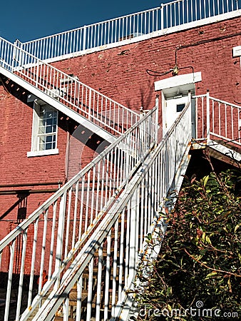 Merging stairways Stock Photo