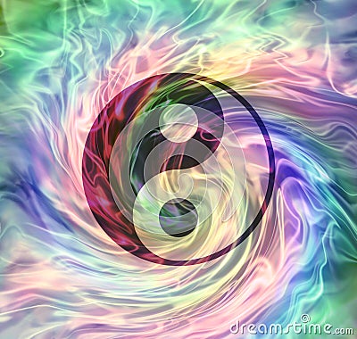 The merging of Yin Yang Energy Stock Photo