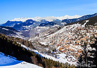 Meribel Ski Resort, Meribel Village Center (1450 m) Stock Photo