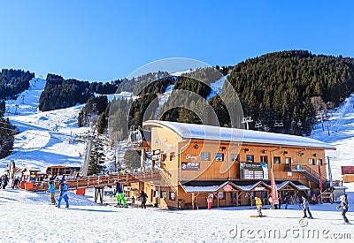 Meribel Ski Resort, Meribel Village Center (1450 m) Editorial Stock Photo