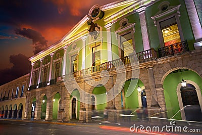 Merida city arcade arcs of Yucatan Mexico Stock Photo