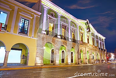 Merida city colorful facades Yucatan Mexico Stock Photo