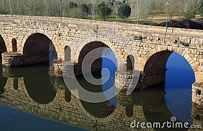 Merida, Extremadura, Spain. Roman bridge. Stock Photo