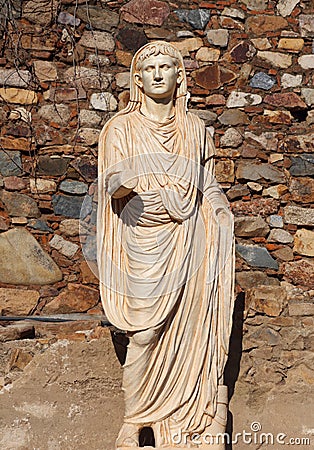 Merida, Extremadura, Spain. Roman statue of Emperor Augustus. Stock Photo