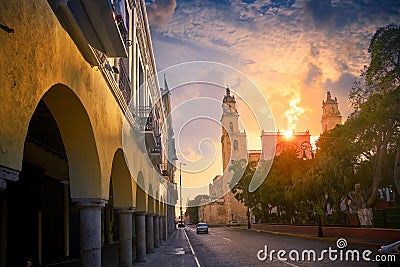 Merida San Idefonso cathedral Yucatan Stock Photo