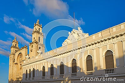 Merida San Idefonso cathedral of Yucatan Stock Photo