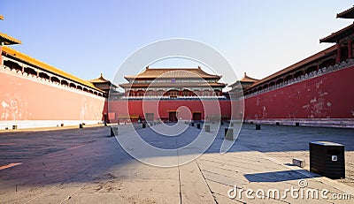 Meridian Gate of the Forbidden City Stock Photo