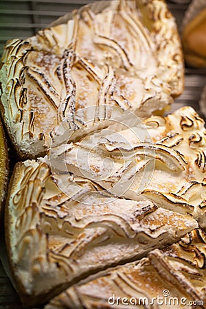 Meringue pie at the pastry shop Stock Photo