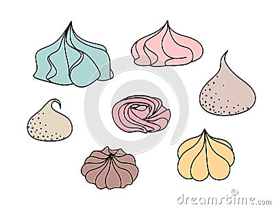 Meringues set Vector Illustration