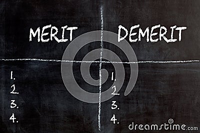 Merit Demerit Lists Stock Photo