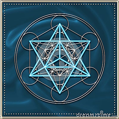 Merkaba - Metatrons cube Cartoon Illustration